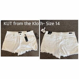 Kut from the Kloth Frayed Hem White Shorts